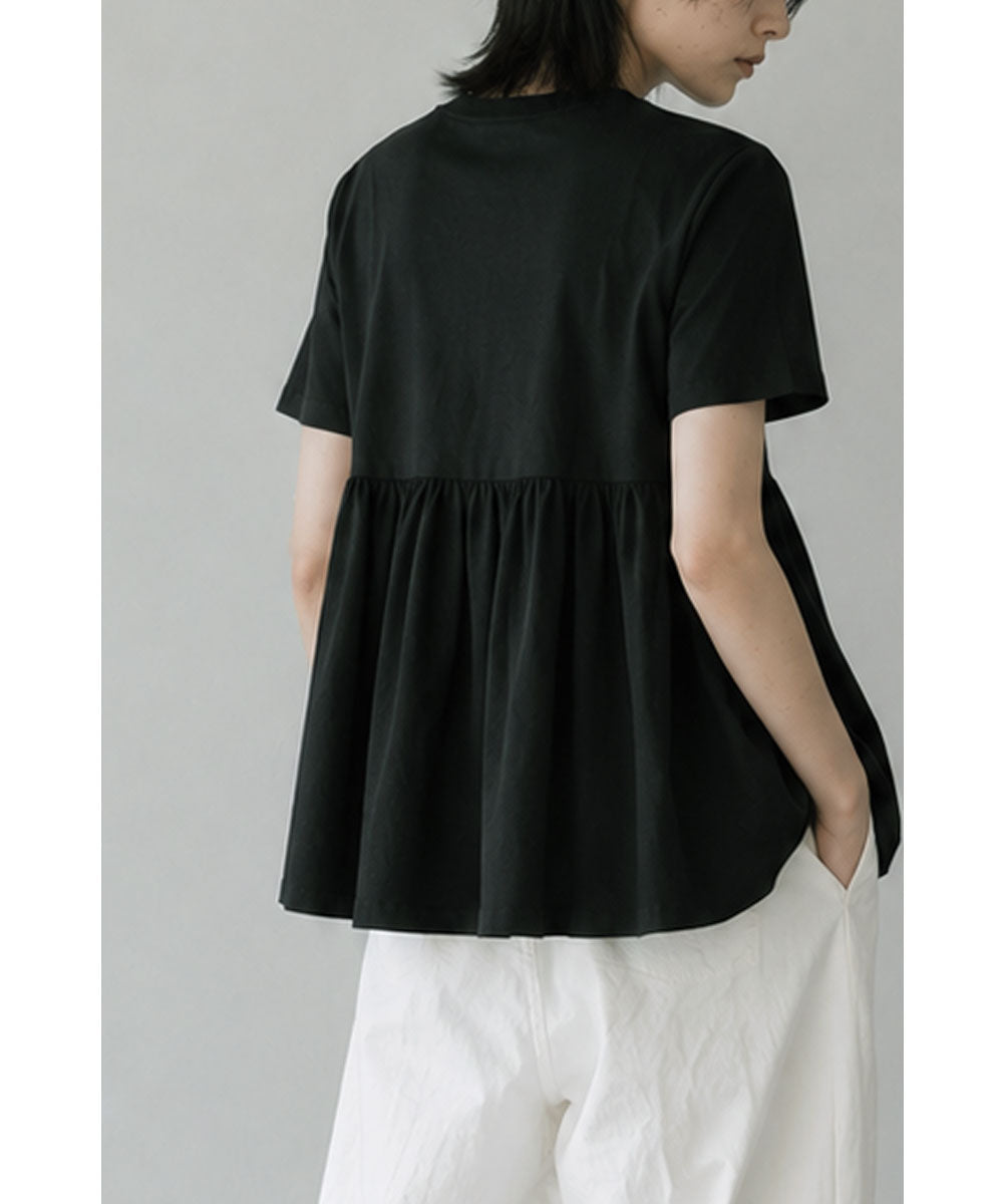 OTONA SWITCHING HALF PEPLUM TEE