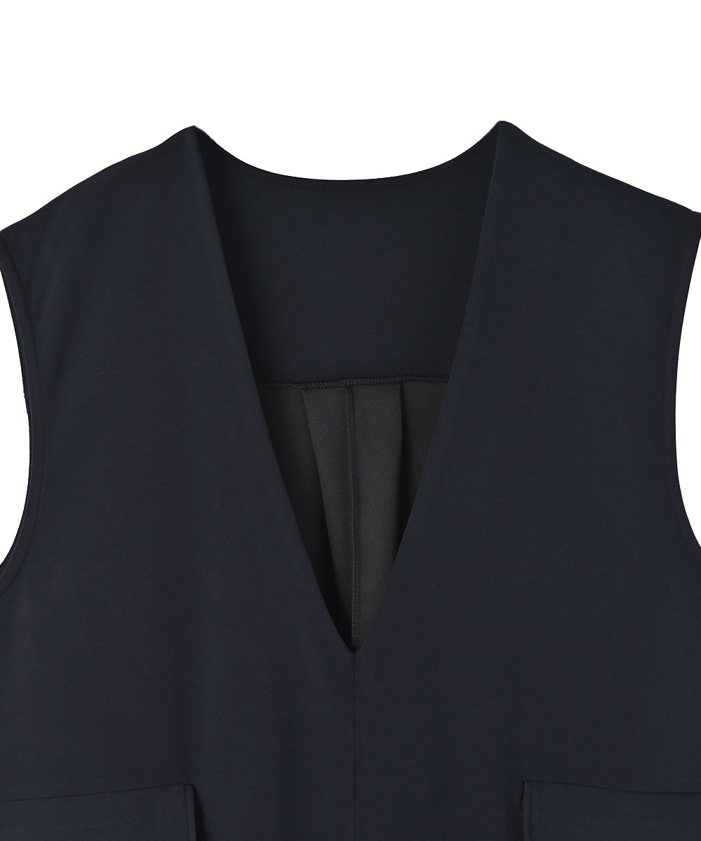 【SALE】FLAP LONG VEST DRESS