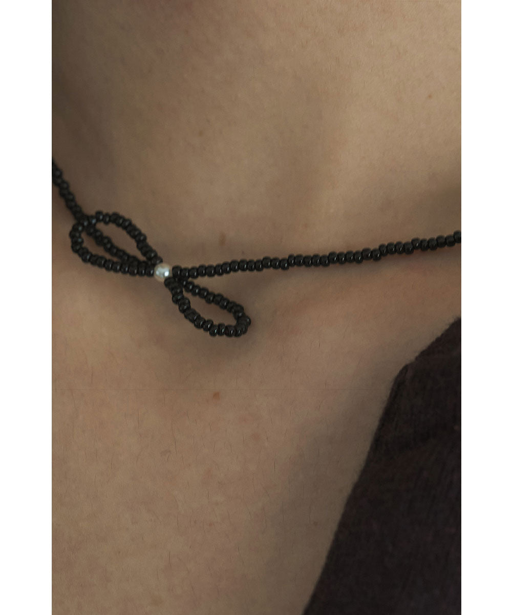 BEADS RIBBON NECKLACE