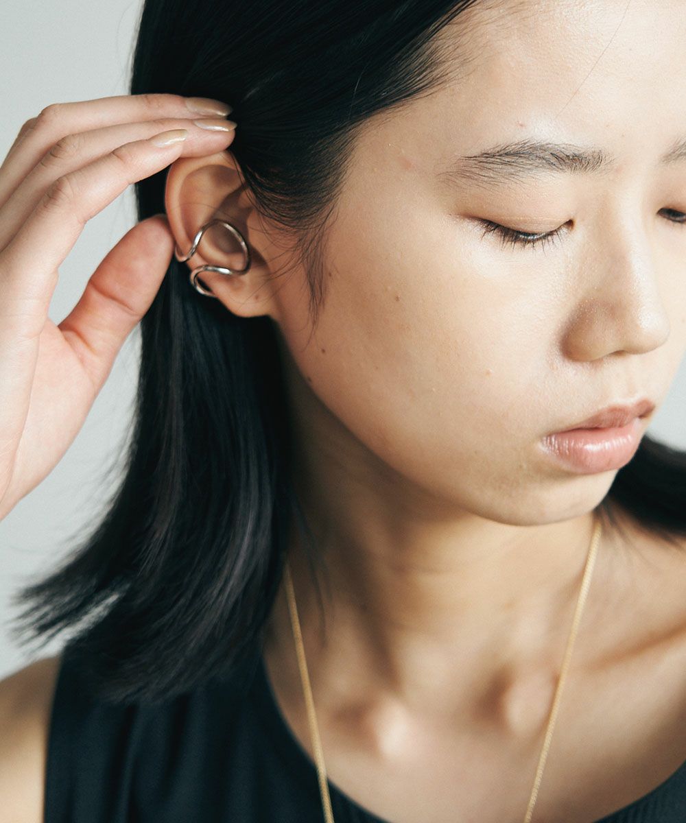 【SALE】[NICKEL FREE]DOUBLE STRAND EARCUFF