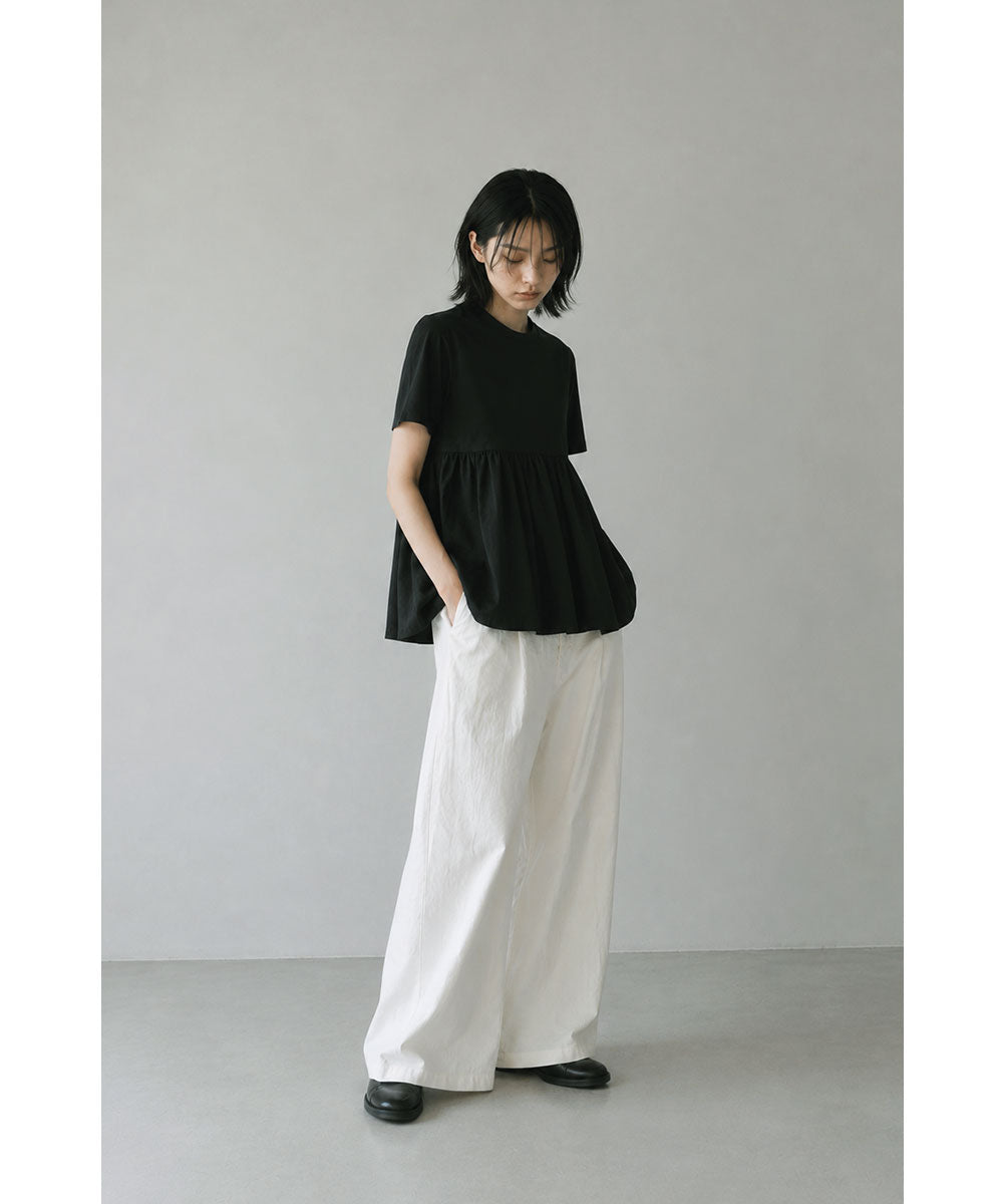 OTONA SWITCHING HALF PEPLUM TEE