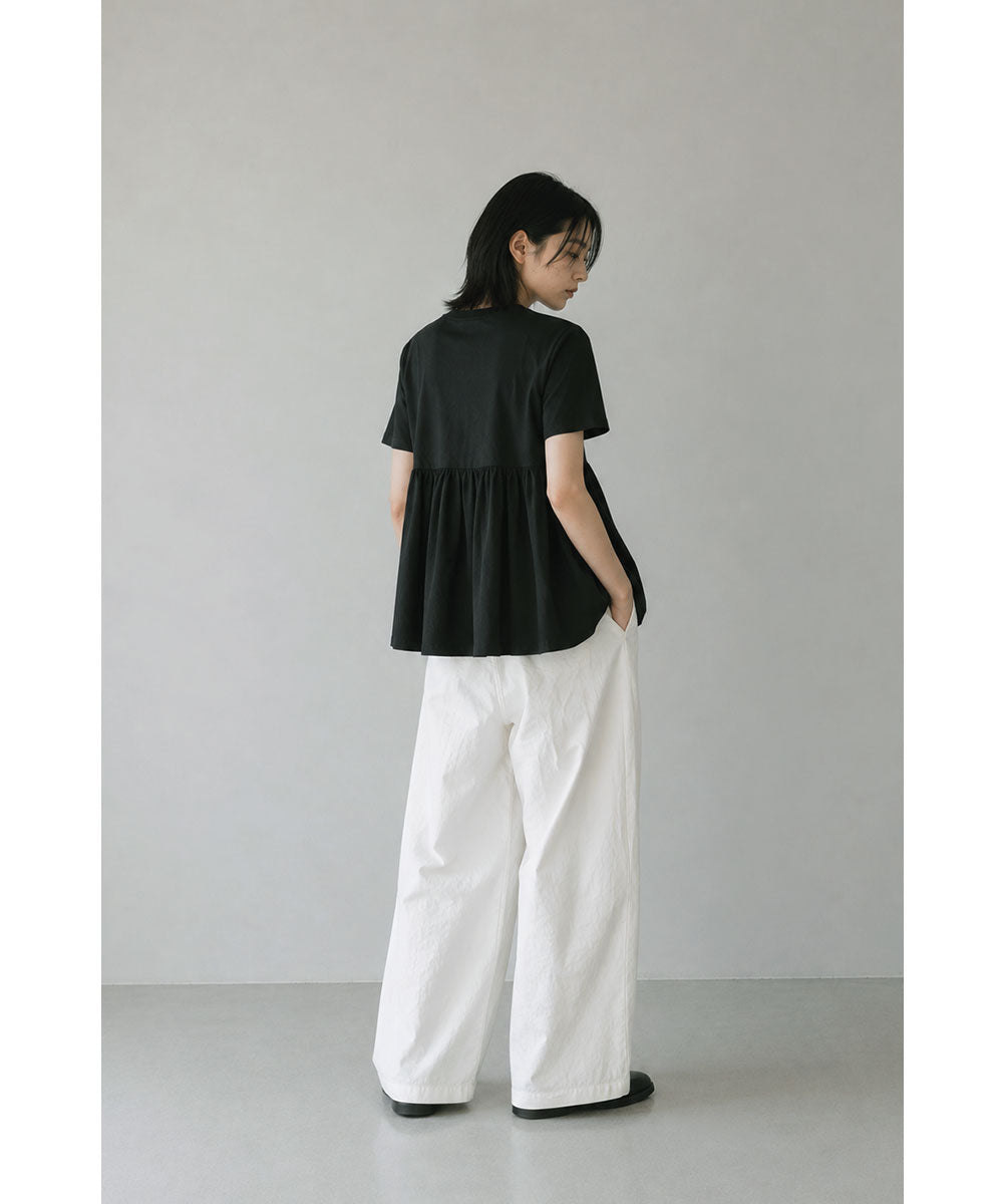 OTONA SWITCHING HALF PEPLUM TEE