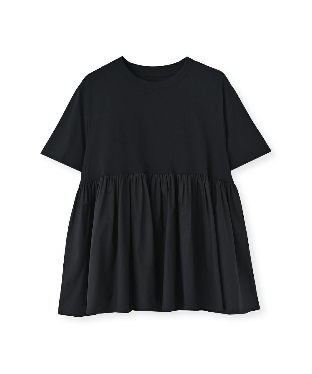 OTONA SWITCHING HALF PEPLUM TEE