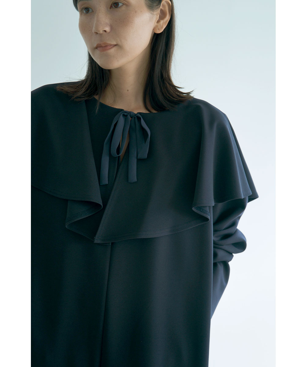 【SALE】【マイとヨーコさんコラボ】[NATURAL]RUFFLE COLLAR ONEPIECE[本店限定]