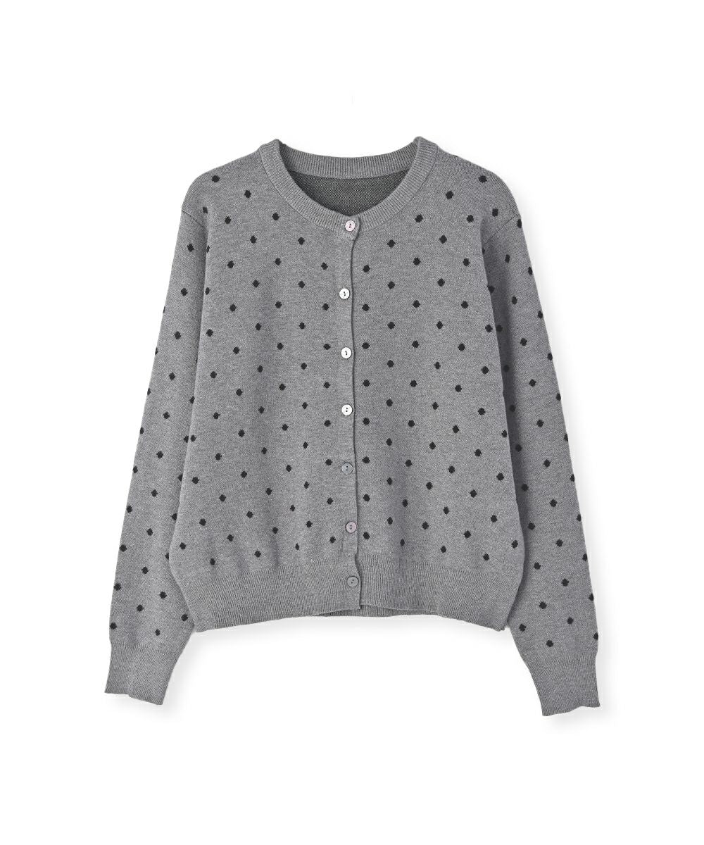 JACQUARD DOT KNIT CARDIGAN