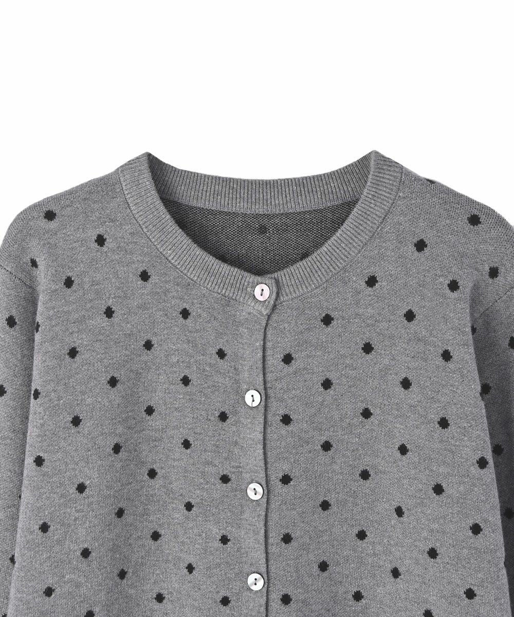 JACQUARD DOT KNIT CARDIGAN