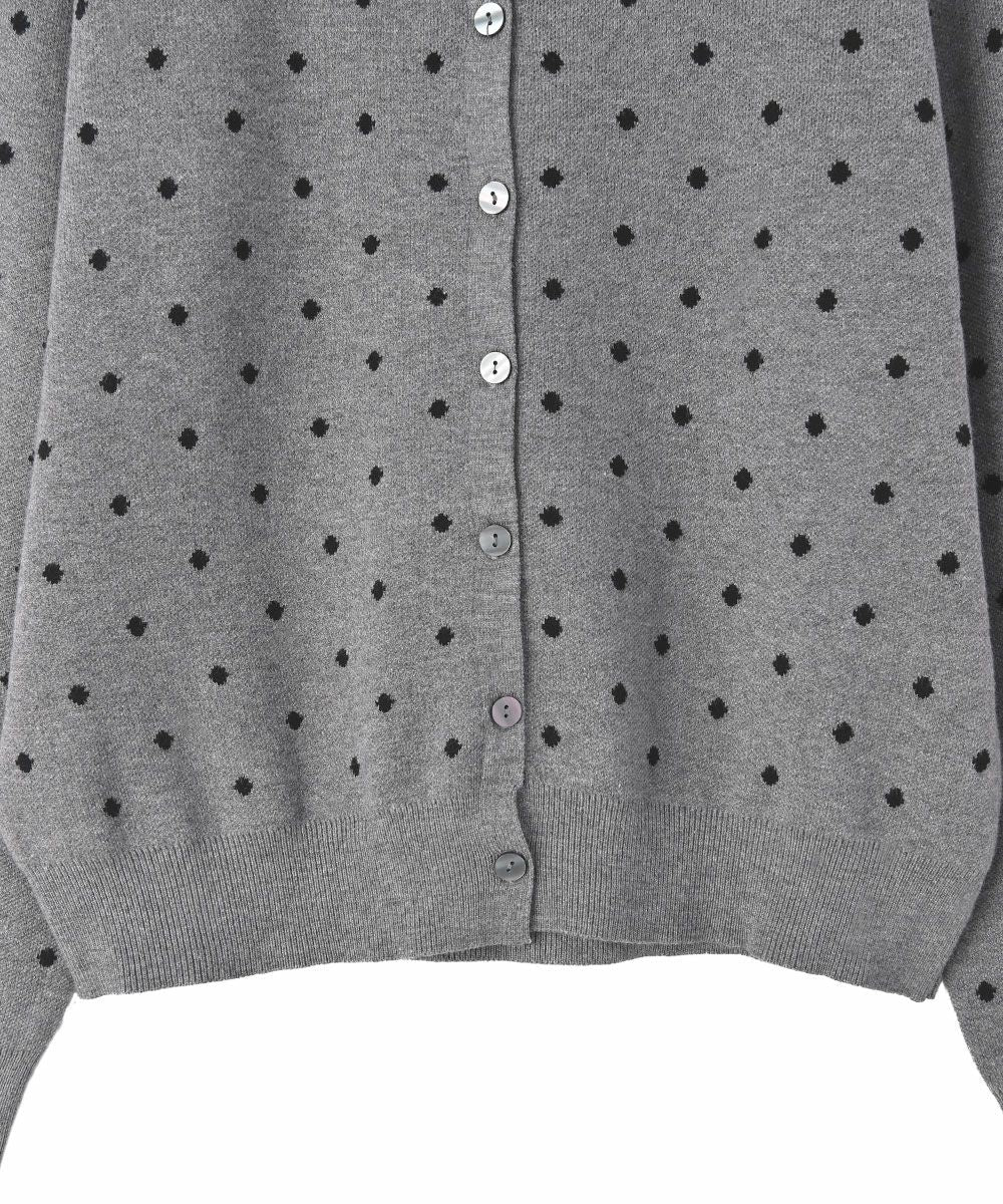 JACQUARD DOT KNIT CARDIGAN